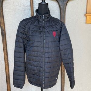 IU heritage collection Men's Black Puffer Jacket. Indiana University.